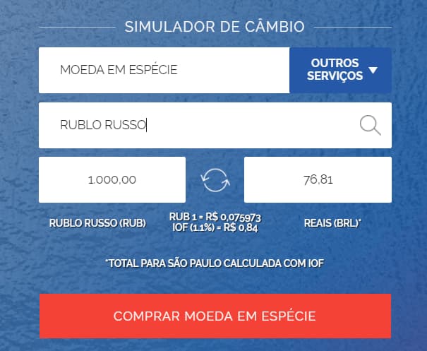 comprar rublo russo